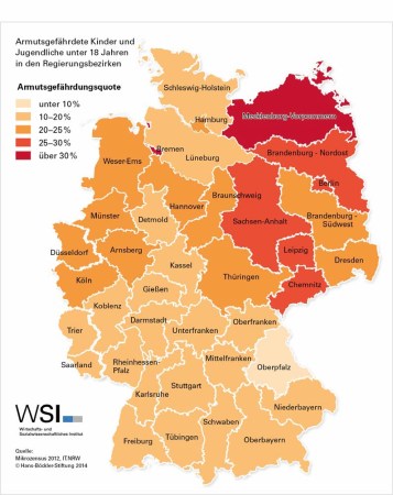 WSI-Report, Kinderarmut nach Regionen